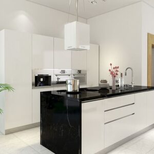 Tủ đảo bếp nhôm kính